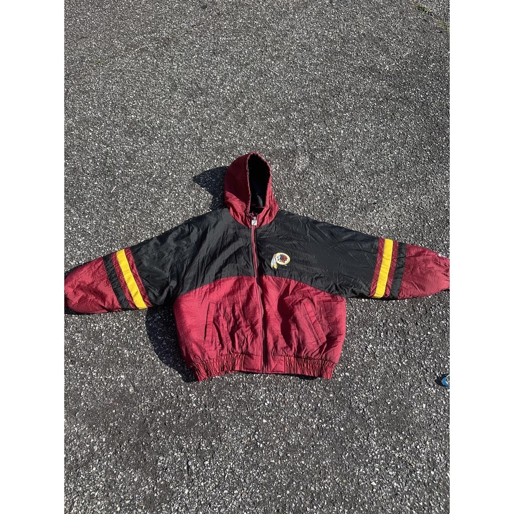 Vintage Washington Football Team Jacket Mens XL Red Hooded NFL Logo 7 90s